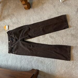 Zara Dark Brown Straight Leg Jeans nwt